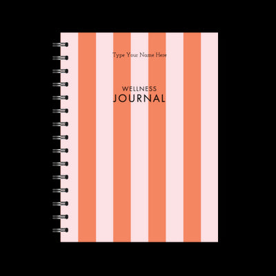 A5 Spiral Wellness Journal - Stripe  - Red