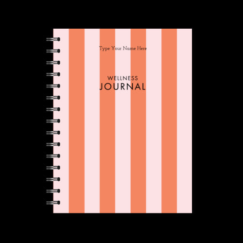 A5 Spiral Wellness Journal - Stripe  - Red