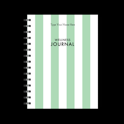 A5 Spiral Wellness Journal - Stripe  - Green