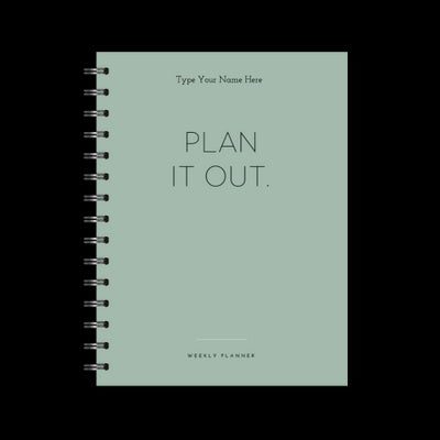 A5 Spiral Planner Undated - Plan It Out - Green