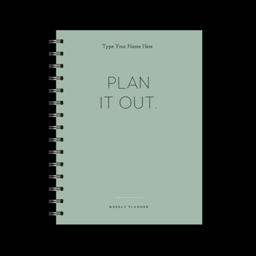 A5 Spiral Planner Undated - Plan It Out - Green