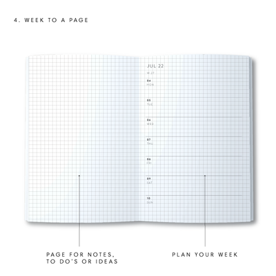 A5 2023 Week to a Page Diary - Green
