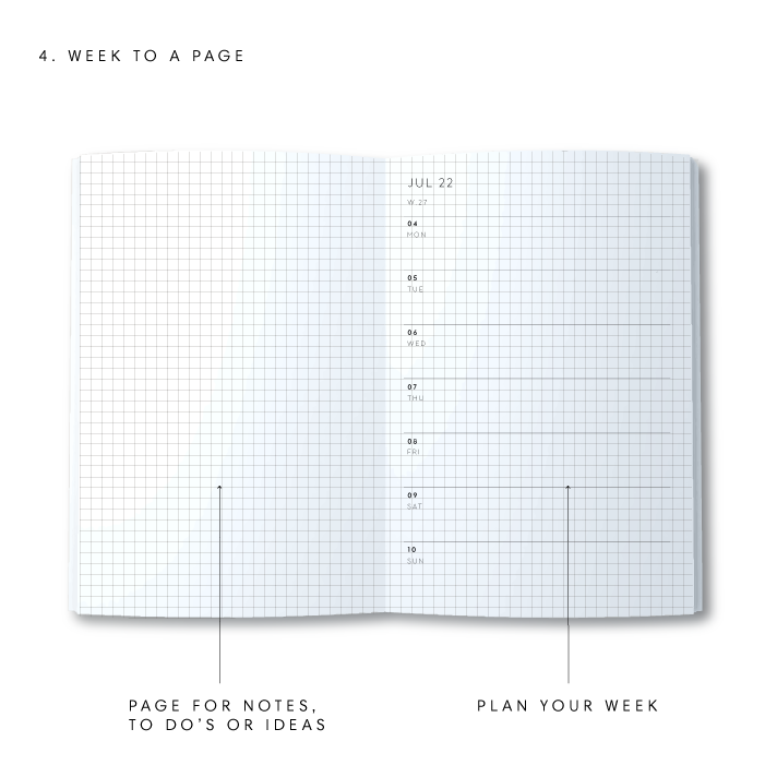 A5 2023 Week to a Page Diary - Pink