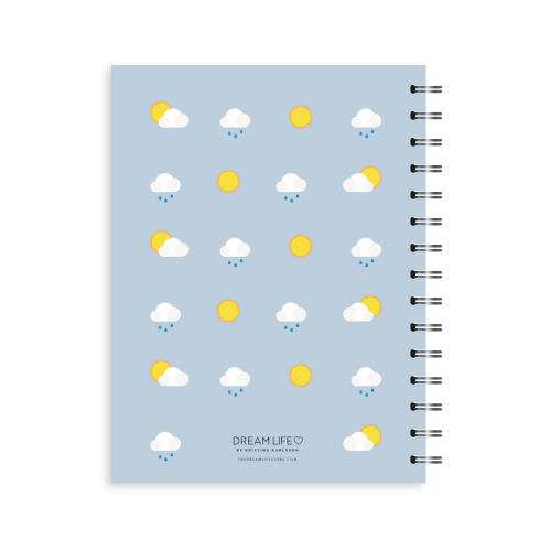 A5 Spiral Journal - Daily Wins - Clouds