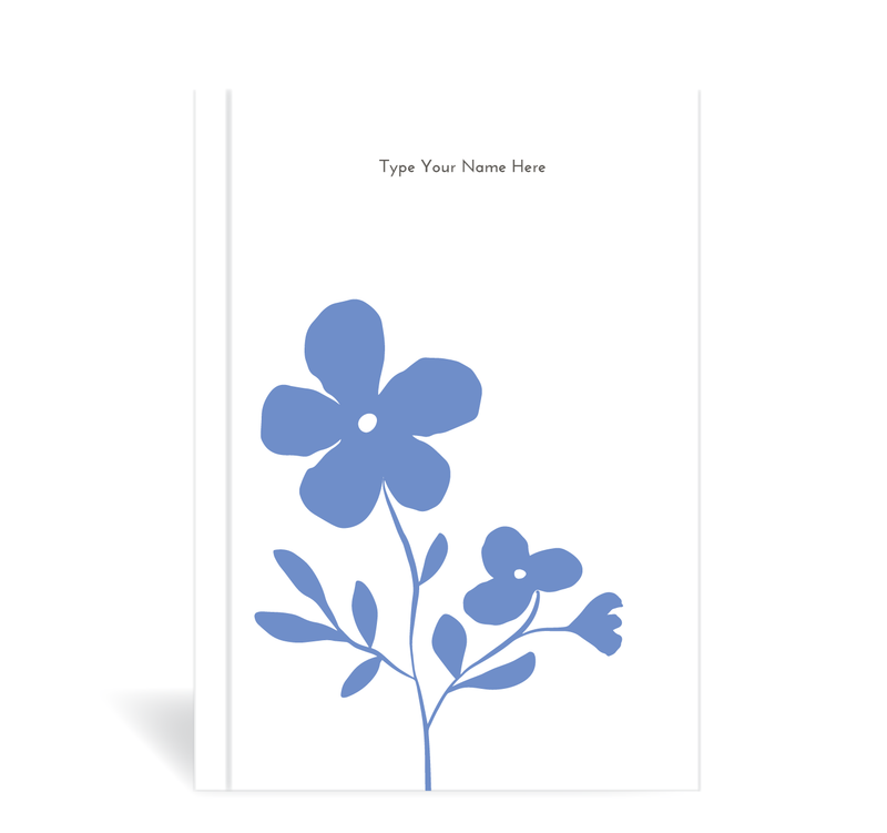 A5 Journal  - Flowers - Cornblue