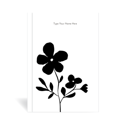 A5 Journal  - Flowers - Black