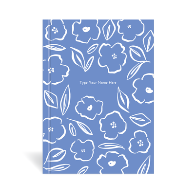 A5 Journal  - Floral - Cornblue