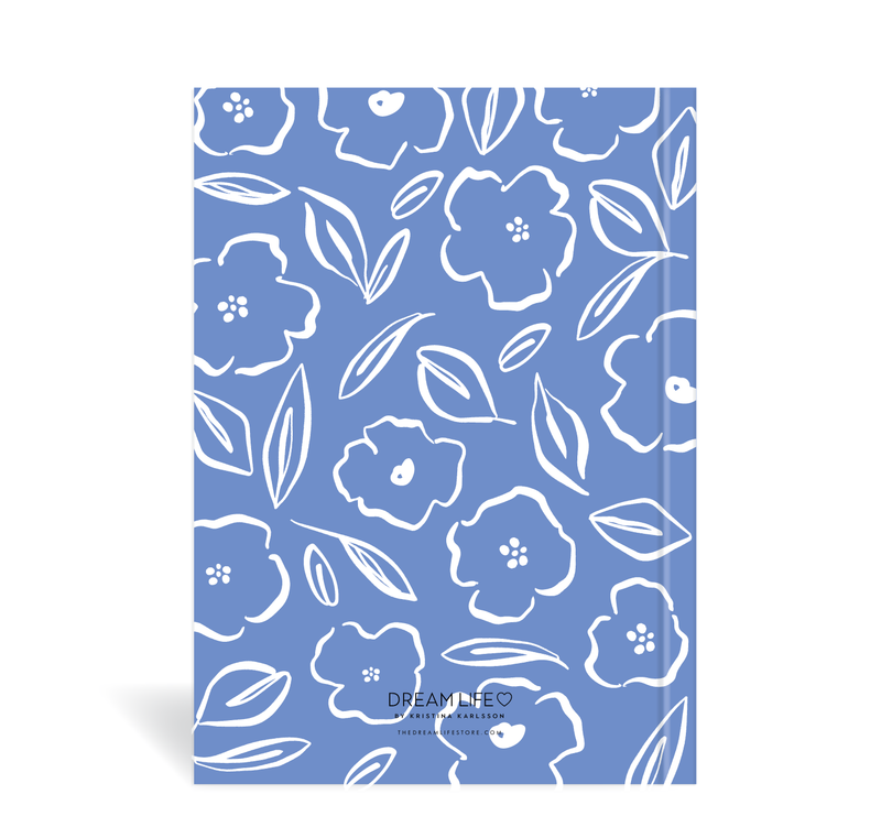 A5 Journal  - Floral - Cornblue