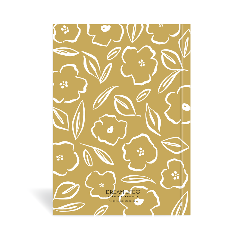 A5 Journal  - Floral - Mustard