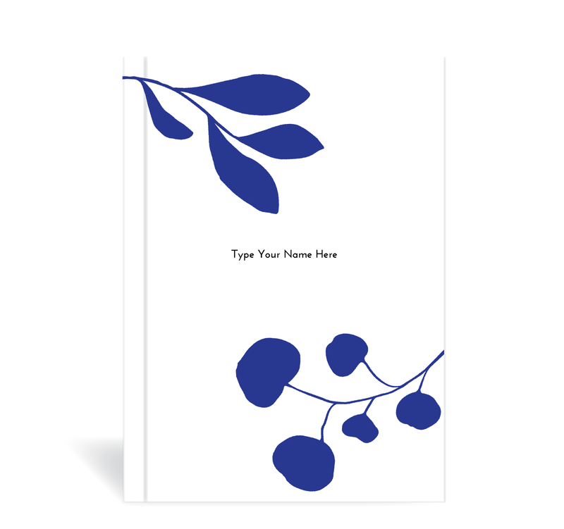 A5 Journal  - Leaves - Blue