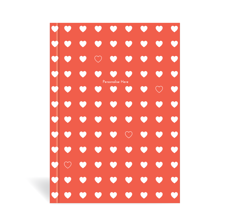 A5 Journal - Hearts - Red