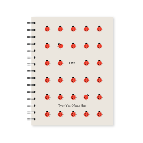 A5 Spiral 2023 Weekly Spread Diary - Ladybird