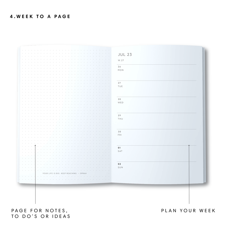 A5 Spiral 23/24 Mid-Year Diary - Dots - Sand