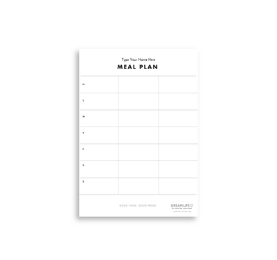 A5 Meal Planner with Magnet - White