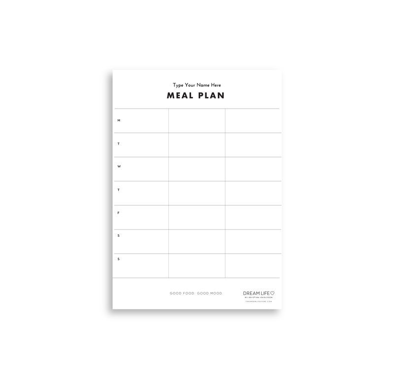 A5 Meal Planner with Magnet - White