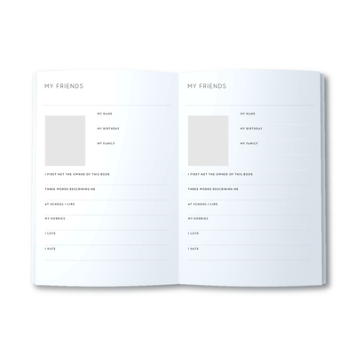 A5 Spiral Journal - My Friends - Grey