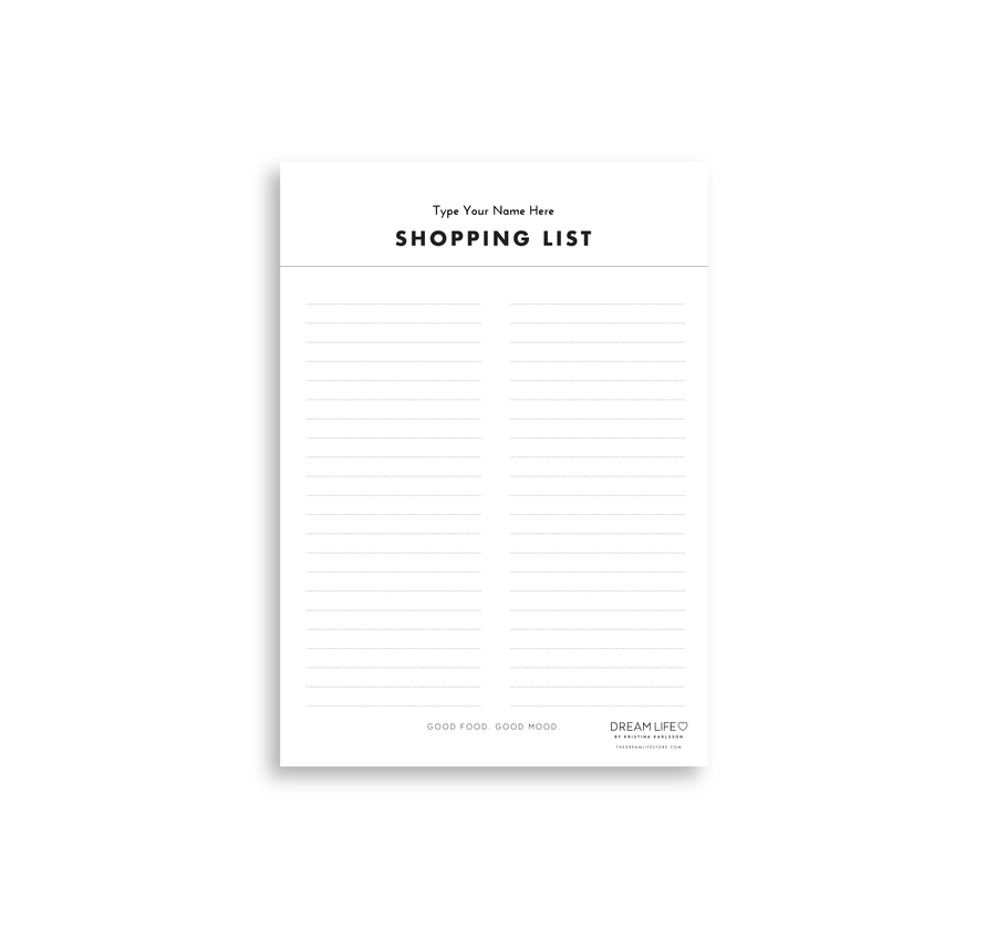 Shopping List & Meal Planner Notepads | Dream Life