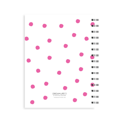 A5 Spiral Journal - Daily Progress - Dots - Pink