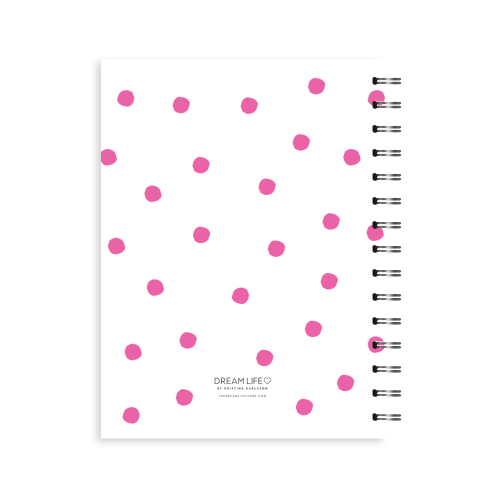 A5 Spiral Journal - Daily Progress - Dots - Pink