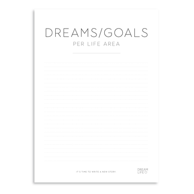 DREAMS/GOALS PER LIFE AREA Downloadable PDF