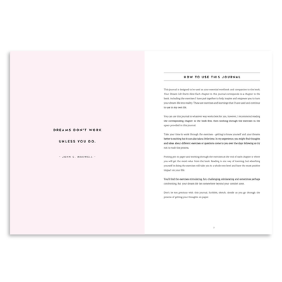 Downloadable DREAM LIFE JOURNAL PDF (the essential workbook to go with Your Dream Life Starts Here book)