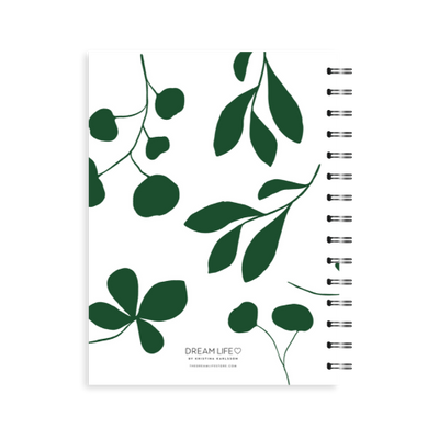 A5 Spiral 23/24 Mid-Year Diary - Leaves - Green