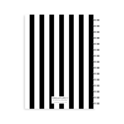 A5 Spiral 23/24 Mid-Year Diary - Stripe - Black