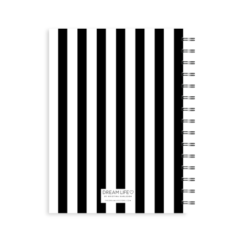 A5 Spiral 23/24 Mid-Year Diary - Stripe - Black