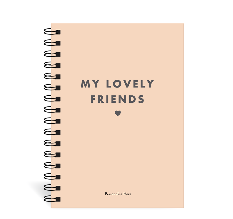 A5 Spiral Journal - My Friends For Grown Ups - Peach