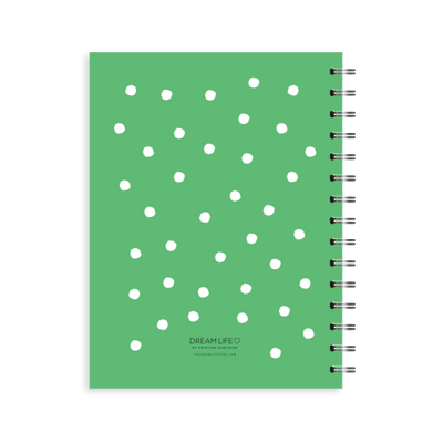 A5 Spiral Journal - Self-care - Dots - Green