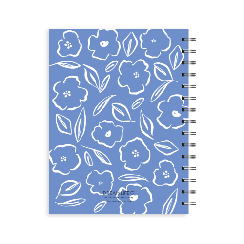 A5 Spiral Journal - Floral - Cornblue