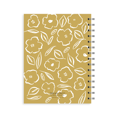 A5 Spiral Journal - Floral - Mustard