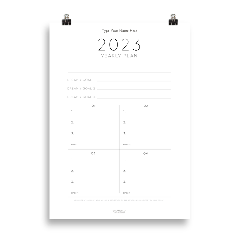 2023 Yearly Plan Top 3 Poster - 20 x 30cm