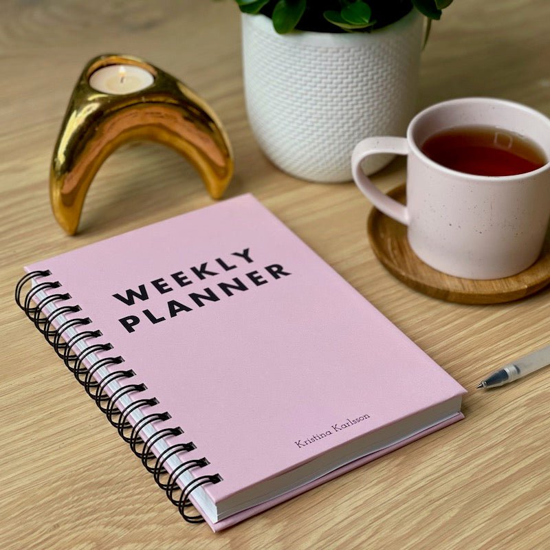 A5 Spiral Planner Undated - Weekly Planner - Pink