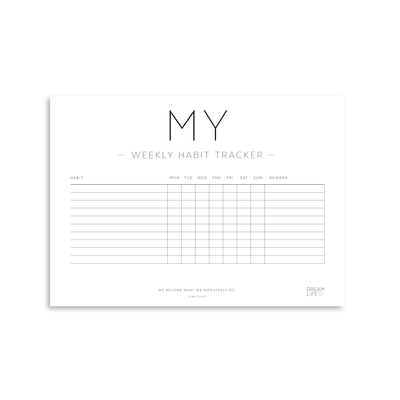 HABIT TRACKER SHEET BUNDLE Downloadable PDF of 6 x A4 Sheets