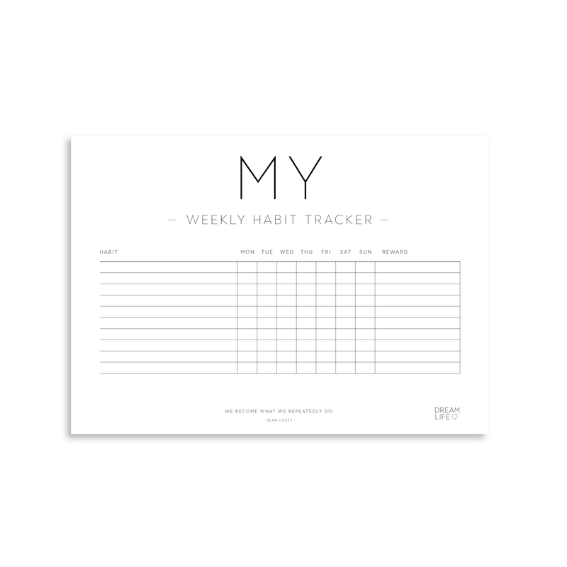 MY WEEKLY HABIT TRACKER Downloadable PDF