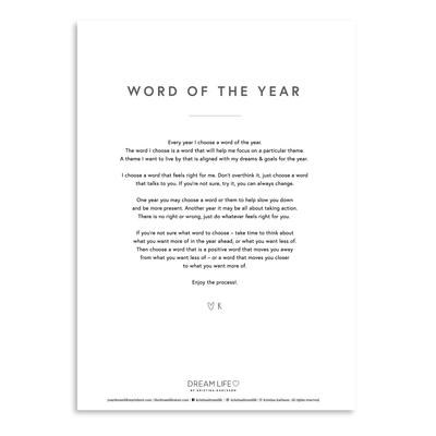 WORD OF THE YEAR - FREE Downloadable PDF