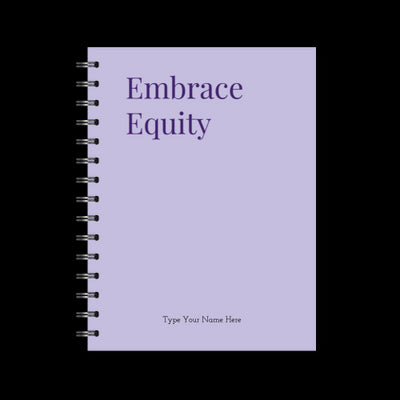 A5 Spiral Journal - IWD - Embrace Equity - Purple