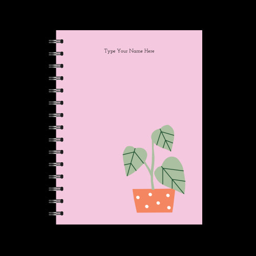 A5 Spiral Journal - Plants - Pink