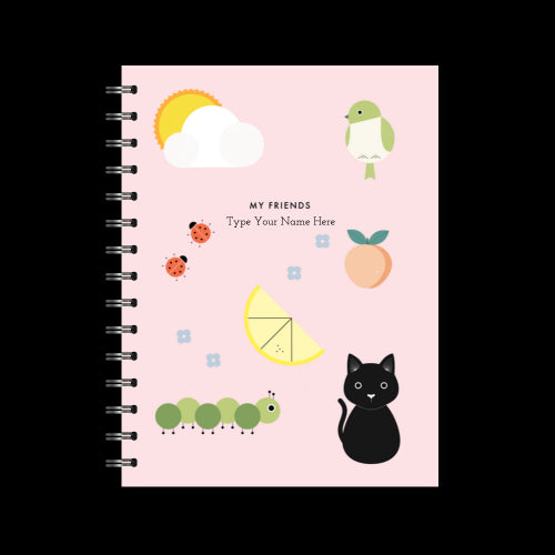 A5 Spiral Journal - My Friends - Pink