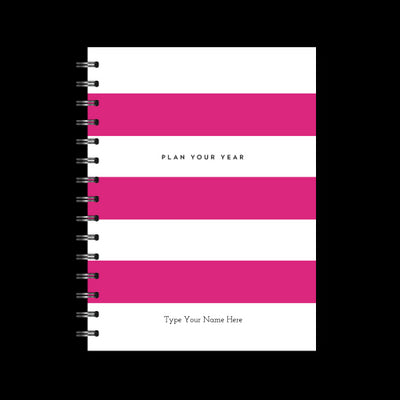 A5 Spiral - Plan Your Year Journal - Stripe - Pink