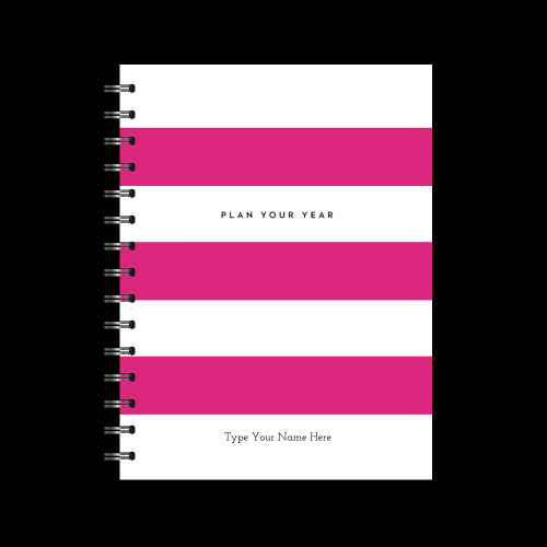 A5 Spiral - Plan Your Year Journal - Stripe - Pink