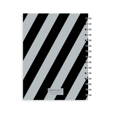 A5 2023 Spiral Vertical Weekly Diary – Stripe - Black