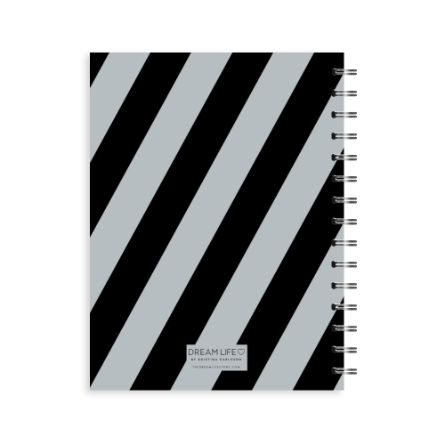 A5 2023 Spiral Vertical Weekly Diary – Stripe - Black