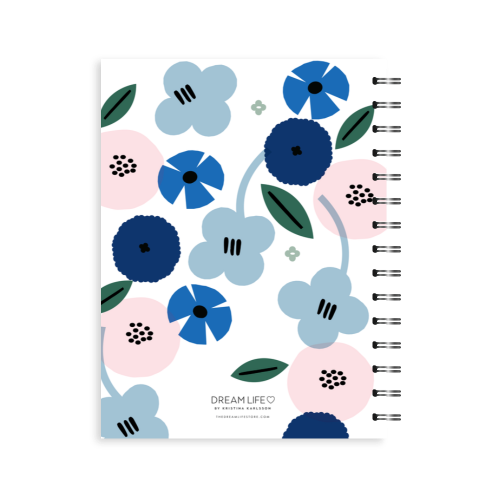 A5 2023 Spiral Vertical Weekly Diary – Summer - Blue