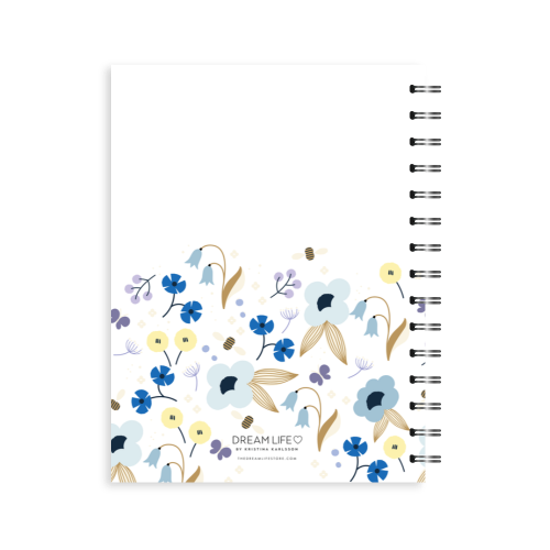 A5 2023 Spiral Weekly Spread Diary - Spring - Blue