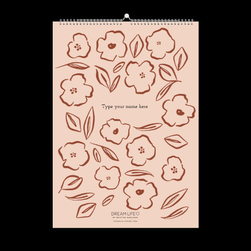 A3 Family Calendar - Florals - Rose