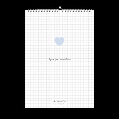 A3 Family Calendar - Blue Heart