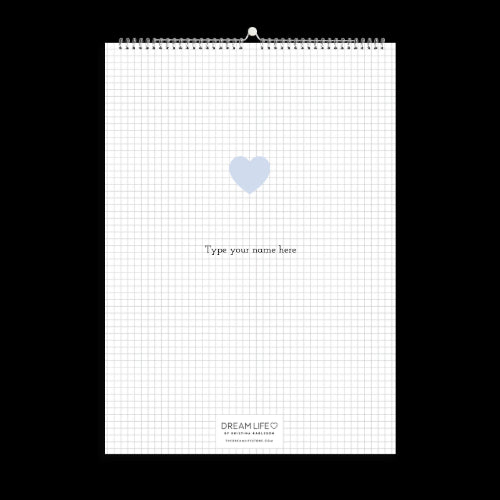 A3 Family Calendar - Blue Heart