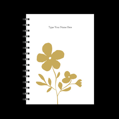 A5 Spiral Journal - Flower - Mustard